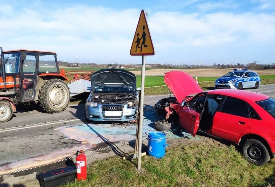 Dramatyczny efekt wyprzedzenia ciągnika: 5 osób rannych, w tym troje dzieci