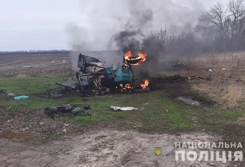 Ukraina: ciągnik eksplodował po najechaniu na minę. Zginął 42-letni rolnik