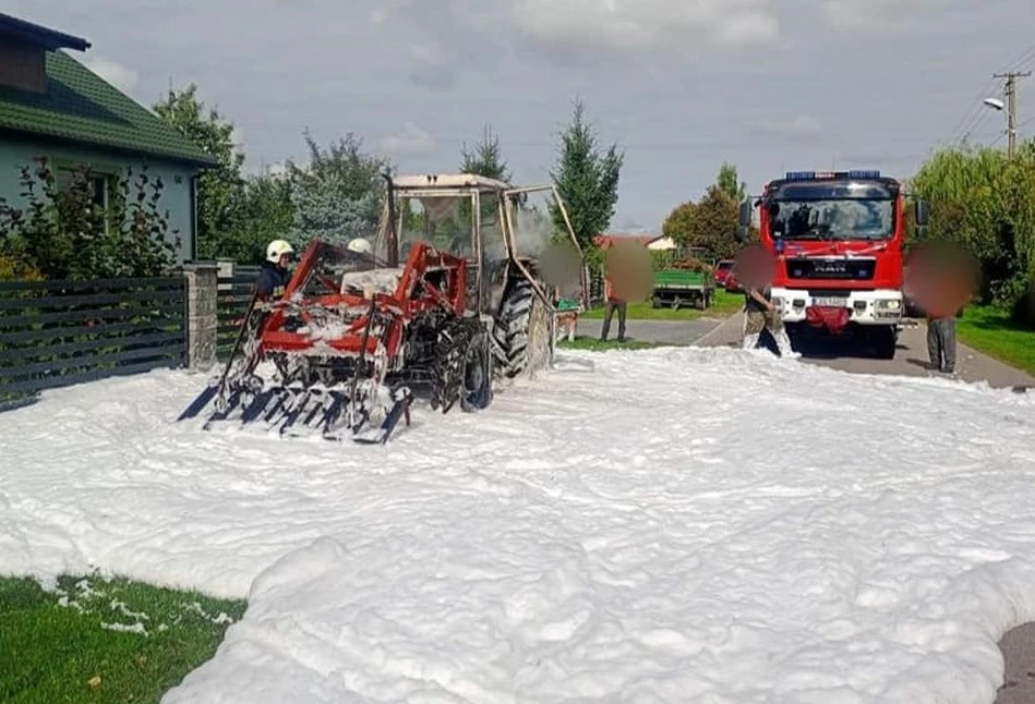 Pod Radzyniem ciągnik Lamborghini spłonął jak zapałka