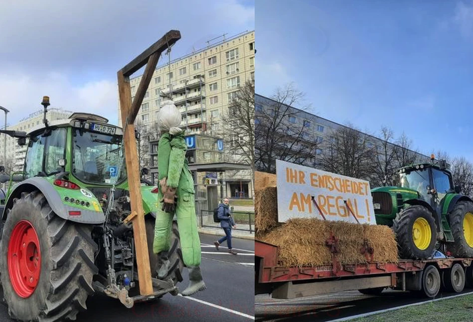 Ponad 200 ciągników w Berlinie. Niemieccy rolnicy protestują