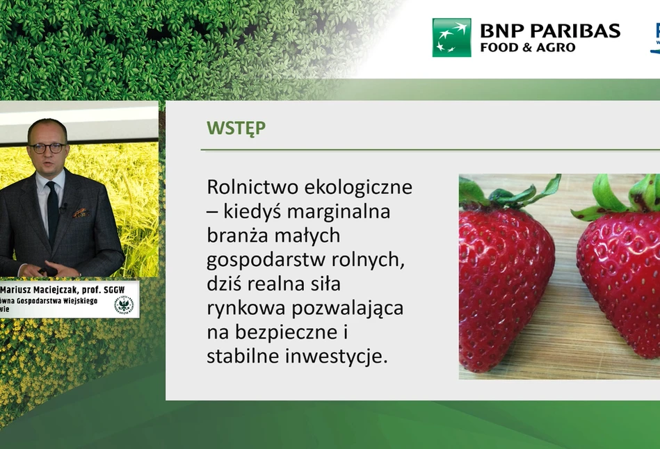 Opłacalność produkcji ekologicznej - prof. Mariusz Maciejczak odpowiada na pytania z webinarium