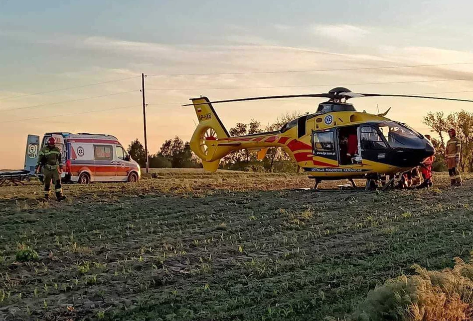 Byk poturbował rolnika. Po rannego przyleciał helikopter LPR