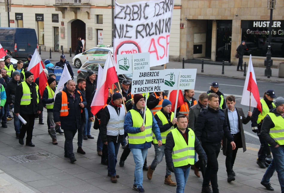 Rolnicy z Agro Unii protestowali w Warszawie