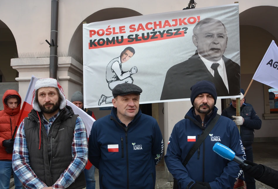 "Nie damy Sachajce zabetonować związków rolniczych". Protest AgroUnii w Zamościu