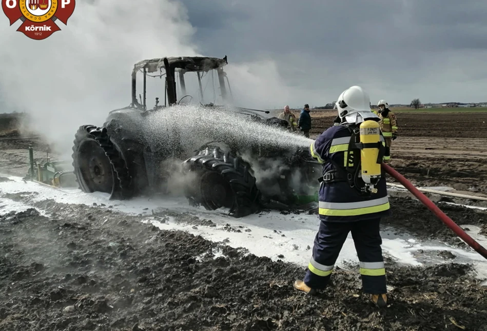 Kórnik: na polu spłonął ciągnik John Deere wart kilkaset tysięcy zł