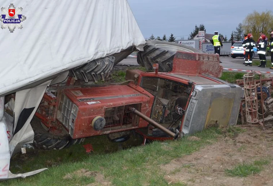 Kraksa na drodze. Tir zderzył się z ciągnikiem!