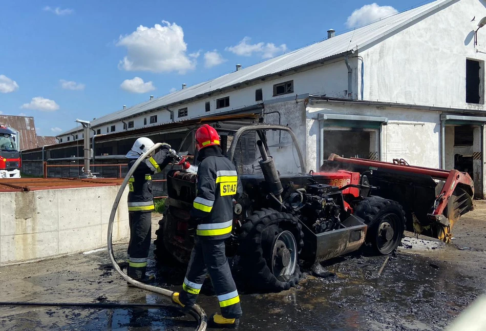 Pożar ładowarki teleskopowej. 100 tys. zł strat rolnika